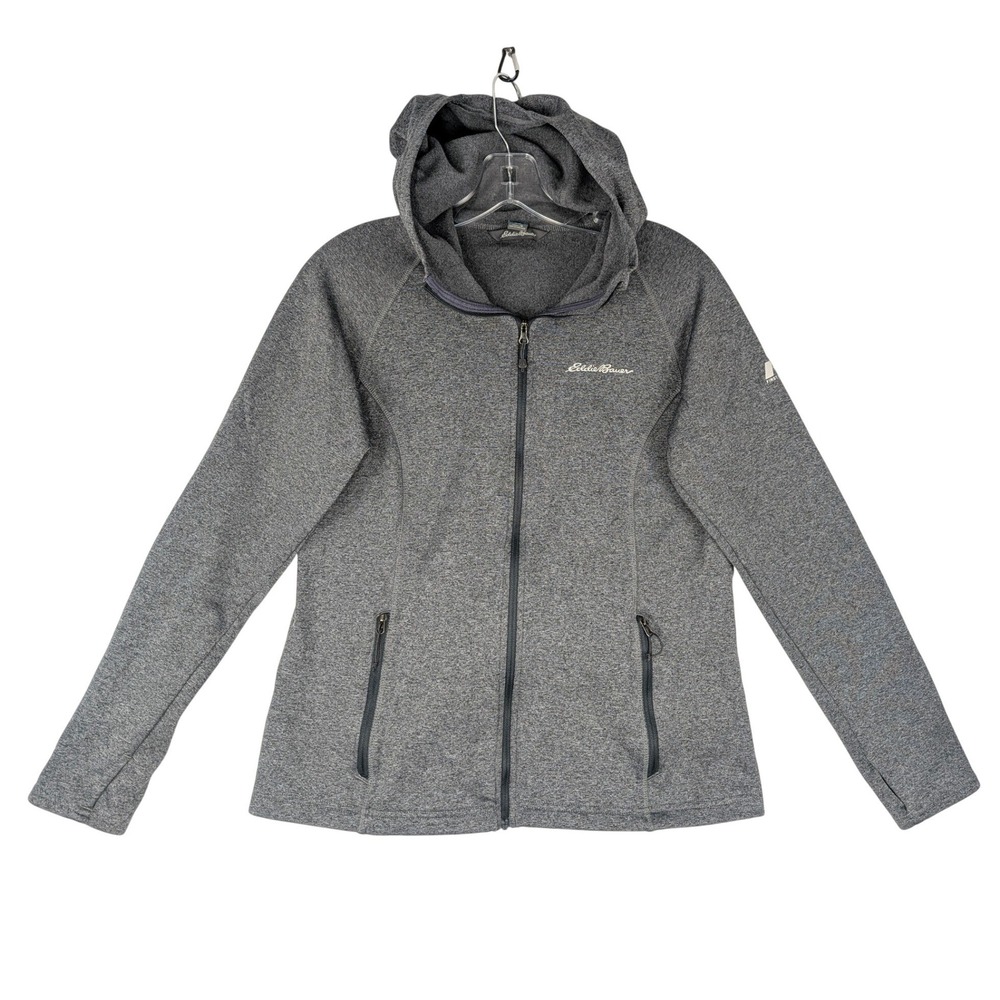 Eddie Bauer First Ascent Hoodie Womens Medium Gray Full Zip Fleece Jacket